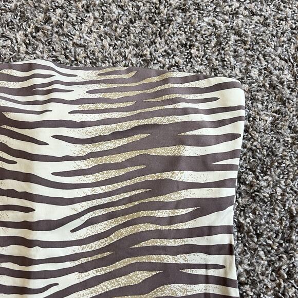 VTG Cache Handkerchief Hem Crop Tube Top Brown Zebra Print M Y2K 90s Stretch NEW - Picture 2 of 5